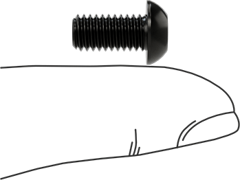 Image of Product. Side1 orientation. Contains SizingReference. Button Head Hex Drive Screw, Black-Oxide Alloy Steel, M6 x 1.00 mm Thread, 12 mm Long.