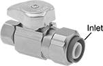 Image of Product. Front orientation. Contains Annotated. Water Supply Stop Valves. Quarter-Turn Water Supply Stop Valves for Plumbing Fixtures, Push-to-Connect Inlet Connection × Compression Outlet Connection, Straight.