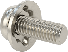 Image of Product. Back orientation. 18-8 Stainless Steel Pan Head Screws with Spring Lock Washer, M3 x 0.5 mm Thread Size, 8 mm Long.