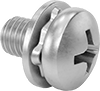 Stainless Steel Pan Head Phillips Screws with Spring Lock Washer