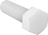 Image of Product. Fully Threaded. Front orientation. Hex Head Screws. Plastic Hex Head Screws, Fully Threaded.