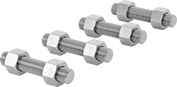 Image of Product. Front orientation. Threaded Rods. Threaded Rod and Hex Nut Kits for Pipe Flanges, Stainless Steel.