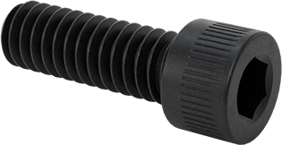 Image of Product. Front orientation. Black-Oxide Alloy Steel Socket Head Screw, 1/4"-20 Thread Size, 3/4" Long.