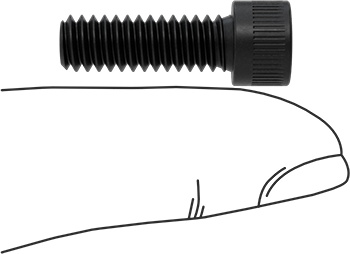 Image of Product. Side1 orientation. Contains SizingReference. Black-Oxide Alloy Steel Socket Head Screw, 1/4"-20 Thread Size, 3/4" Long.