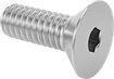 Image of Product. Front orientation. Flat Head Screws. Stainless Steel Hex-Drive Flat Head Screws.