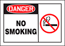Image of Product. Front orientation. Labels. Smoking Control Labels , Danger—No Smoking, No Smoking Symbol, Horizontal Orientation.