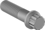 Image of Product. Partially Threaded. Front orientation. 12-Point Screws. Steel 12-Point Screws, Partially Threaded.
