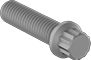 Image of Product. Fully Threaded. Front orientation. 12-Point Screws. Steel 12-Point Screws, Fully Threaded.