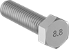 Medium-Strength Metric Class 8.8 Steel Hex Head Screws