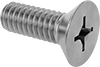 Image of Product. Front orientation. Flat Head Screws. Mil. Spec. Steel Phillips Flat Head Screws.