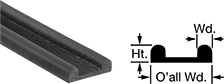 Image of Product. Front orientation. Contains Annotated, MultipleImages. Edge Seals. High-Temperature Foam Rubber Surface-Mount Edge Seals, Style C.