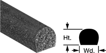 Image of Product. Front orientation. Contains Annotated, MultipleImages. Edge Seals. High-Temperature Foam Rubber Surface-Mount Edge Seals, Style D.