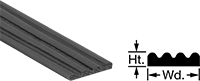 Image of Product. Front orientation. Contains Annotated, MultipleImages. Edge Seals. High-Temperature Foam Rubber Surface-Mount Edge Seals, Style B.