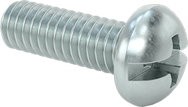Image of Product. Front orientation. Decorative Combination Phillips/Slotted Screws, Round Head, 8-32 Thread, 1/2" Long.