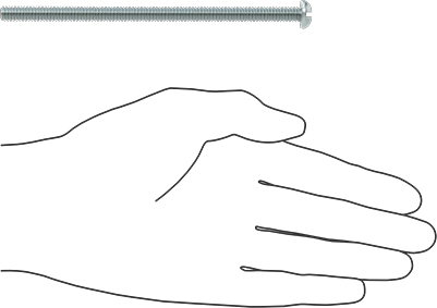 Image of Product. Side1 orientation. Contains SizingReference. Decorative Combination Phillips/Slotted Screws, Round Head, 1/4"-20 Thread, 5" Long.