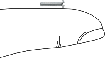 Image of Product. Side1 orientation. Contains SizingReference. Zinc-Plated Steel Narrow Cheese Head Slotted Screw, M1.6 x 0.35 mm Thread, 8 mm Long, 3 mm Head Diameter.