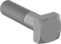 Image of Product. Front orientation. Square Head Screws. Low-Strength ASTM Grade A Steel Square Head Screws, Partially Threaded.