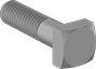Image of Product. Partially Threaded. Front orientation. Square Head Screws. Low-Strength ASTM Grade A Steel Square Head Screws, Partially Threaded.