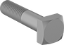 Image of Product. Front orientation. Square Head Screws. Low-Strength ASTM Grade A Steel Square Head Screws, Partially Threaded.