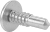 Image of Product. Back orientation. Tapping Screws. Stainless Steel Torx Oversized Rounded Head Drilling Screws.