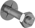 Image of Product. Front orientation. Elevator Bolts. Ribbed Neck.