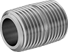 Image of Product. Male. Front orientation. Pipe and Fittings. Thick-Wall Brass and Bronze Threaded Pipe Nipples and Pipe, Pipe—Fully Threaded, Male, Threaded Fitting Connection.