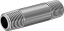 Image of Product. Male. Front orientation. Pipe and Fittings. Thick-Wall Brass and Bronze Threaded Pipe Nipples and Pipe, Pipe—Threaded on Both Ends, Male, Threaded Fitting Connection.