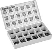 Image of Product. Front orientation. O-Rings. X-Profile Chemical-Resistant Viton® Fluoroelastomer O-Ring Assortments, 180 Pieces.