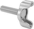Image of Product. 1. Front orientation. Style 1. Steel and Iron Wing Thumb Screws.