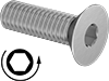 Left-Hand-Thread Stainless Steel Hex-Drive Flat Head Screws