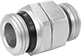 Image of Product. Male. Front orientation. Pipe and Fittings. Universal-Thread Medium-Pressure Brass and Bronze Threaded Pipe Fittings, Intermittent-Swivel Straight Connectors, Threaded Fitting Connection, Male, Hex Body.
