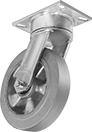 Image of Product. Swivel. Front orientation. Casters. High-Capacity Easy-Turn Casters with Rubber Wheels, 1 Wheel, Swivel.