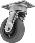 Image of Product. Swivel with Flat Tread. Front orientation. Flat Tread. High-Capacity Easy-Turn Casters with Polyurethane Wheels, Swivel.