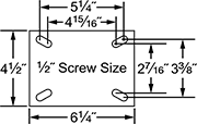 Image of Specification. Front orientation. Contains Annotated. For 1/2" Screws. Extra-High-Capacity Easy-Turn Casters with Polyurethane Wheels.