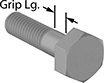 Image of Product. Front orientation. Contains Annotated. Hex Head Screws. Steel Heavy Hex Head Structural Screws, Partially Threaded.