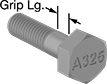 Image of Product. Front orientation. Contains Annotated. Hex Head Screws. Steel Heavy Hex Head Structural Screws, Partially Threaded.