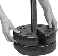 Image of ProductInUse. Front orientation. Canopy Weights. Round.