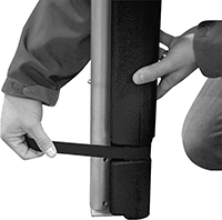 Image of ProductInUse. Front orientation. Canopy Weights. Rectangle.