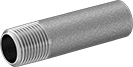 Image of Product. Male × Butt Weld. Front orientation. Pipe and Fittings. Standard-Wall Stainless Steel Threaded Pipe Nipples and Pipe, Pipe Adapters—Threaded on One End, Socket-Connect Fitting Connection, Male, Threaded Fitting Connection, Butt-Weld Fitting Connection.