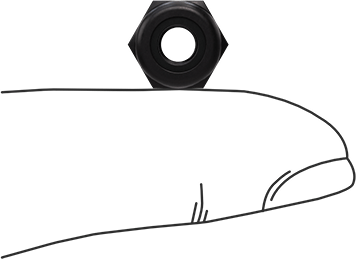 Image of Product. Side1 orientation. Contains SizingReference. Low-Strength Steel Nylon-Insert Locknuts, Thin-Profile, Black-Corrosion-Resistant Coated, 10-32 Thread.