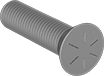 Image of Product. Front orientation. Plow Bolts. Key-Locking-Neck Flat-Head Plow Bolts.