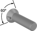 Image of Specification. Back orientation. Contains Annotated. Plow Bolts. Key-Locking-Neck Flat-Head Plow Bolts, Fully Threaded.