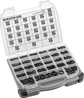 Image of Product. Front orientation. O-Rings. Square-Profile Chemical-Resistant Viton® Fluoroelastomer O-Ring Assortments, 380 Pieces.