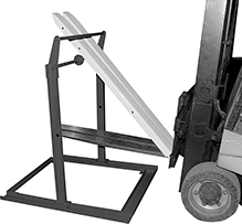 Image of ProductInUse. Front orientation. Forklift Fork Extension Racks.