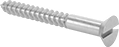 Image of Product. Front orientation. Wood Screws. Stainless Steel Slotted Flat Head Wood Screws.