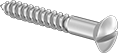 Image of Product. Front orientation. Wood Screws. Stainless Steel Slotted Oval Head Wood Screws.