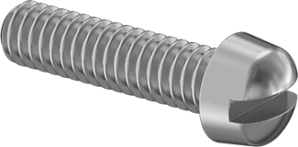 Image of Product. Front orientation. 316 Stainless Steel Slotted Screws, Fillister Head, 1/4"-20 Thread Size, 1" Long.
