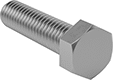 Image of Product. Front orientation. Hex Head Screws. Molybdenum Hex Head Screws, Fully Threaded.