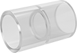 Image of Product. Female. Front orientation. Pipe and Fittings. Clear-View Standard-Wall Plastic Pipe Fittings for Water, Straight Connectors, Cement Socket Female, Round Body.