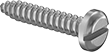Image of Product. Front orientation. Tapping Screws. Steel Slotted Rounded Head Screws for Sheet Metal.
